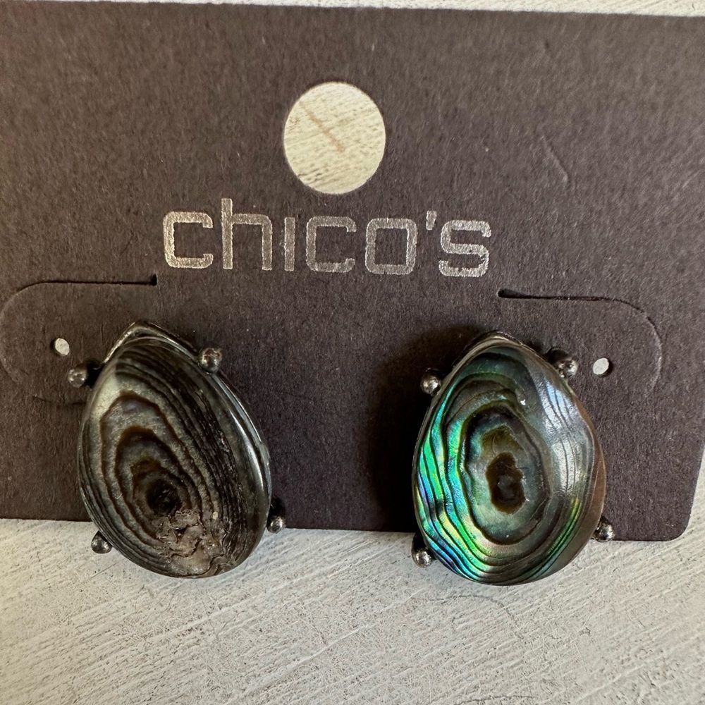 Chico’s Javalin abalone post earrings - Picture 2 of 9